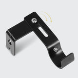 2PCS Adjustable Curtain Rod Brackets – Wall Mount Holders for Drapes Black