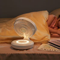 Table Fan USB Foldable Desktop Fan Portable Air Circulator Fan with Night Light