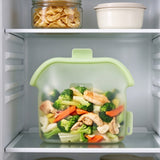 Wide Mouth Stand Up Silicone Sealed Food Storage Bag for Kitchen Use Green