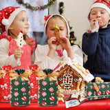 50Pcs Christmas Drawstring Candy Bags Christmas Treat Bags Xmas Party Goodie Wrapping Bags Green