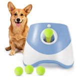 Automatic Fetch Ball Launcher Dog Toy with 3 Balls 3 Range Modes Blue