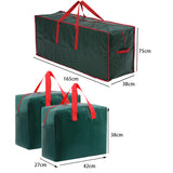 3pc Large Christmas Tree Storage Bags – PE Water-Resistant with Reinforced Handles & Zipper Green