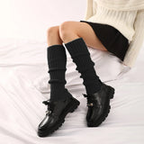 2 Pairs of Knitted Long Socks Stretch Leg Warm Knee High Boot Socks for Dance Party Casual Wear