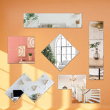 4Pcs Acrylic Mirror Wall Stickers 30x30cm Self-Adhesive Decorative Mirrors for Bedroom Living Room