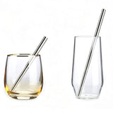 2 PCS Collapsible Stainless Steel Travel Straws with Keychain Cases Black