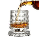 270ml Rotating Whiskey Glass Transparent Spinning Whiskey Tumbler for Home Bar Party Style 3