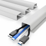 40cm Under Desk Cable Management – Adhesive Mount Cord Organizer for Desk White