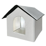 All-Season Outdoor Cat House Self-Warming Shelter for Cats and Small Pets Gray