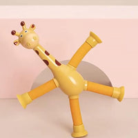 4Pcs Telescopic Suction Cup Giraffe Toy Fun Tube Toy Kid Toy