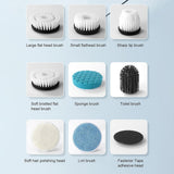 Electric Spin Scrubber with 9 Replaceable Brush Heads 2-Speed Cordless Cleaning Brush