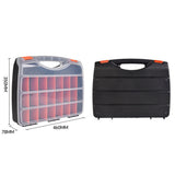 Portable Tool Parts Storage Box with Clear Compartments Plastic Organizer Case with Carry Handle for Screws Crafts