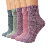5 Pairs of Vintage Winter Socks Soft Warm Thick Crew Socks for Men Women Style 1