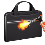 Fire Resistant Accordion File Organizer with Handle  A4 Files Transparent Expanding Folder with Multi-Pockets