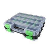 34 Compartment Double Sided Storage Box for Screws Nuts Parts Green