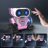 Rechargeable Gesture-Controlled Robot Toy with LED Light Effects and Remote Control Pink