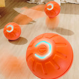 4.5CM Automatic Moving Ball Toy for Cats USB Rechargeable Interactive Vibrating Cat Toy Orange
