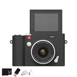 4K Vlogging Camera 64MP Digital Camera with Flip Screen Auto Focus Camera for Selfies Travel Black