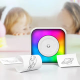 Mini Pocket Printer with RGB Light Thermal Printer with 10 Rolls of Paper