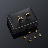 8 Pcs Men Cufflink Shirt Stud Set Tuxedo for Wedding Party Wear Style 2
