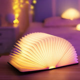 Foldable LED Book Lamp USB Rechargeable Creative Table Lamp Brown