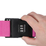 200cm Packing Strap Cross for Suitcase with Combination Security Lock Rose Red