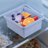 2 PCS Silicone Freezer Trays with Lid for Soup Storage Sky Blue
