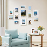15 Piece Picture Frame Set Multi-Size Collage for Wall or Tabletop White