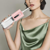 Cordless Electric Water Flosser Oral Irrigator Teeth Flosser Tooth Cleaner with 5 Nozzles Pink