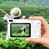 8X HD Digital Camera Kid' Camera Autofocus 4K Camera with Memory Card  White
