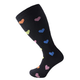 3 Pairs Plus Size Compression Socks for Women Men Knee High Pattern