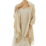Women's Scarf Shawls and Wraps for Evening Dress Bridesmaid Wedding Bridal Winter Scarves Beige