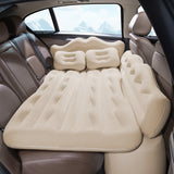 Inflatable Travel Car Air Mattress Back Seat Bed and Rest W/Pillows Pump and Bag Beige