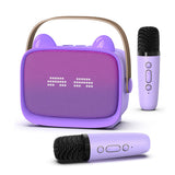 Mini Karaoke Machine – Portable MP3 Player with 2 Wireless Mics Toys & Gifts Purple