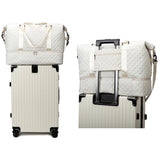 2Pcs Travel Bag Set Duffel Bag with Toiletry Bag White