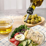 Glass Olive Oil Bottle Dispenser Oil and Vinegar Cruet with Pourers Transparent
