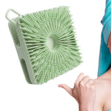 Dual-Sided Silicone Shower Body Brush – Soft & Firm Exfoliating Scrubber Green