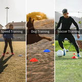 50Pcs Soccer Cones with Storage Bags and Brackets Sports Training Marker Discs