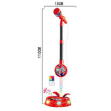 Flashing Light Karaoke Mic with Stand Adjustable for Youngsters Toy Red