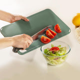 3 PCS Plastic Cutting Board Set for Cooking Camping with Hanging Loop Green