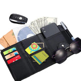 Car Sun Visor Organizer with License & Sunglasses Holder Black
