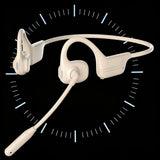 Open-Ear Air Conduction Headphones Wireless with Noise Canceling Mic for Sports Office Apricot