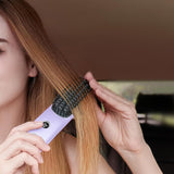 Cordless LCD Hair Straightening Brush 2-in-1 Portable Purple