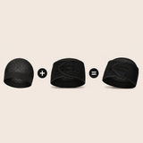 2-in-1 Overnight Mesh Hair Band with Hook and Loop for Short Hair Black