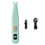 Cordless Pet Paw Trimmer with LED Light Dual-Speed Electric Grooming Tool for Dogs Cats Green