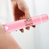 Dual Head Electric Hair Shaver for Women Painless Bikini Trimmer for Leg Arm Body Face Pink