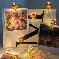 1.1M Christmas Photo Clip Light 10LEDs Fairy String Lights Wall Hanging Pictures Bedroom Wedding Decor Gift Box Style