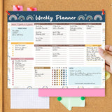 Weekly To Do List Notepad Undated Planner with 52 Sheets Blue Black