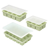 3PCS Large Ice Cube Trays Silicone Ice Cube Trays Huge Square Ice Cubed Tray for Whisky and Cocktail Green