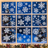 Christmas Window Clings – Snowflakes Static Stickers in Gold and Silver for Holiday Decorations Style 2