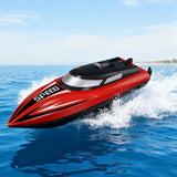 Rechargeable Remote Control Speed Boat Toy for Kids Outdoor Water Play Red